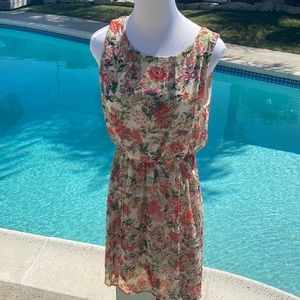 Bobeau - floral print blouson/sundress style dress | Sz XS